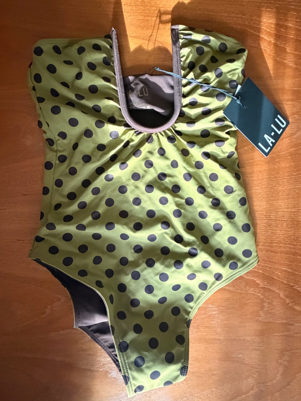 LA-LU PEGGY ONE PIECE | MOSS MOCHA POLKA